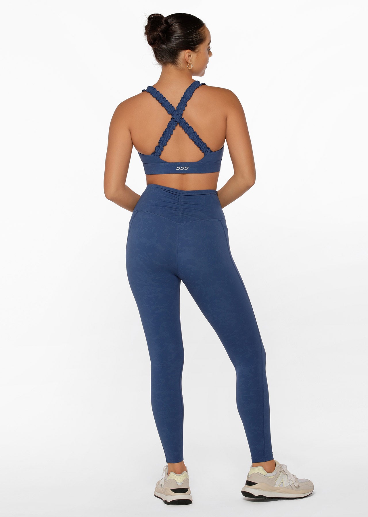 Lorna Jane Ruffle Sports Bra - Washed Indigo