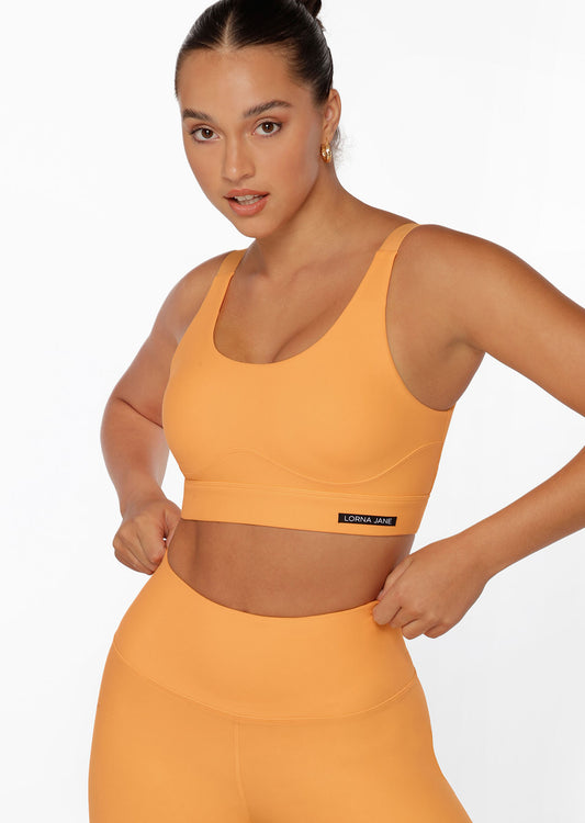 Lorna Jane Fire Up Excel Sports Bra - Mango Sorbet