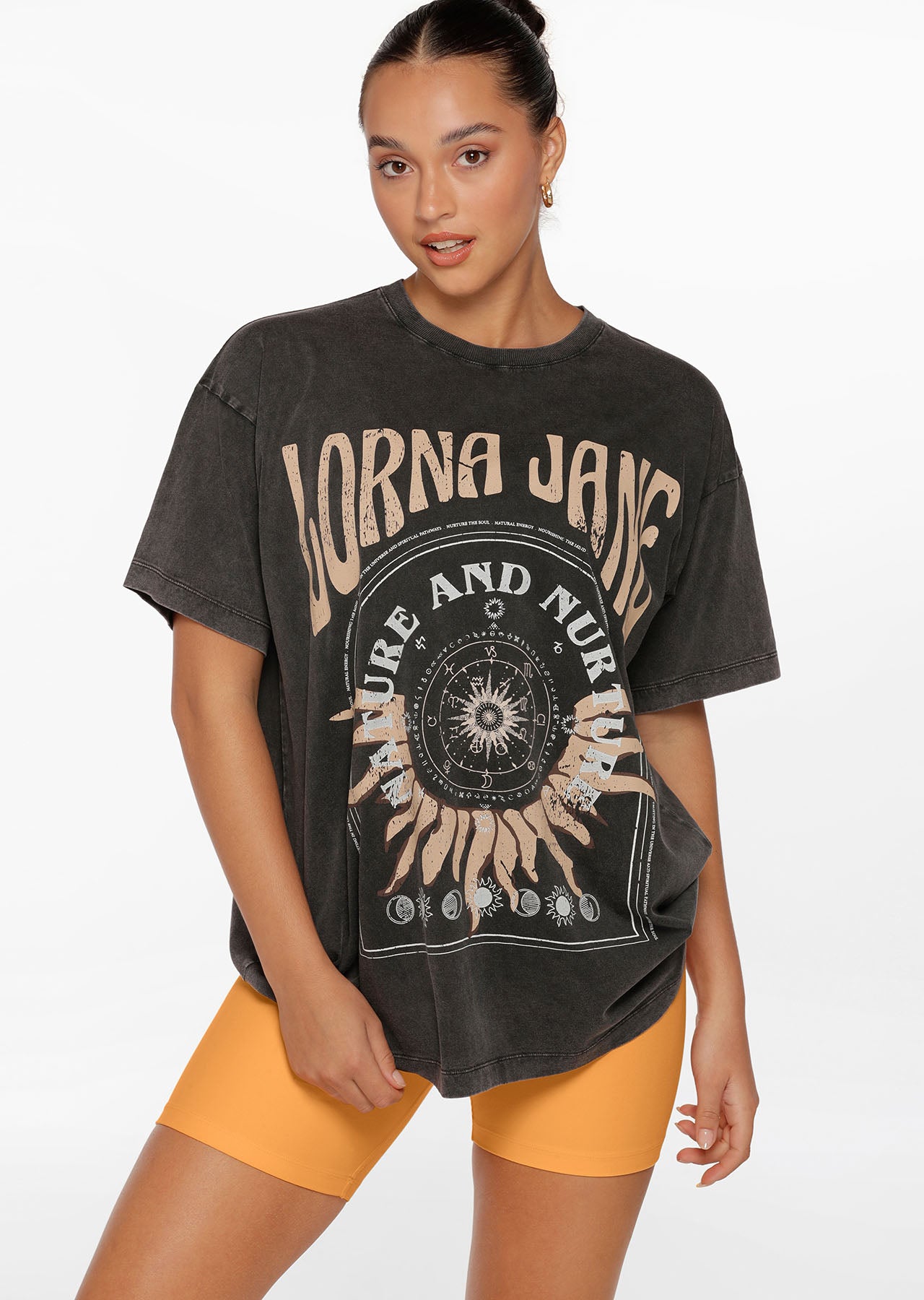 Lorna Jane Nature And Nurture Washed Oversized Tee - Washed Black