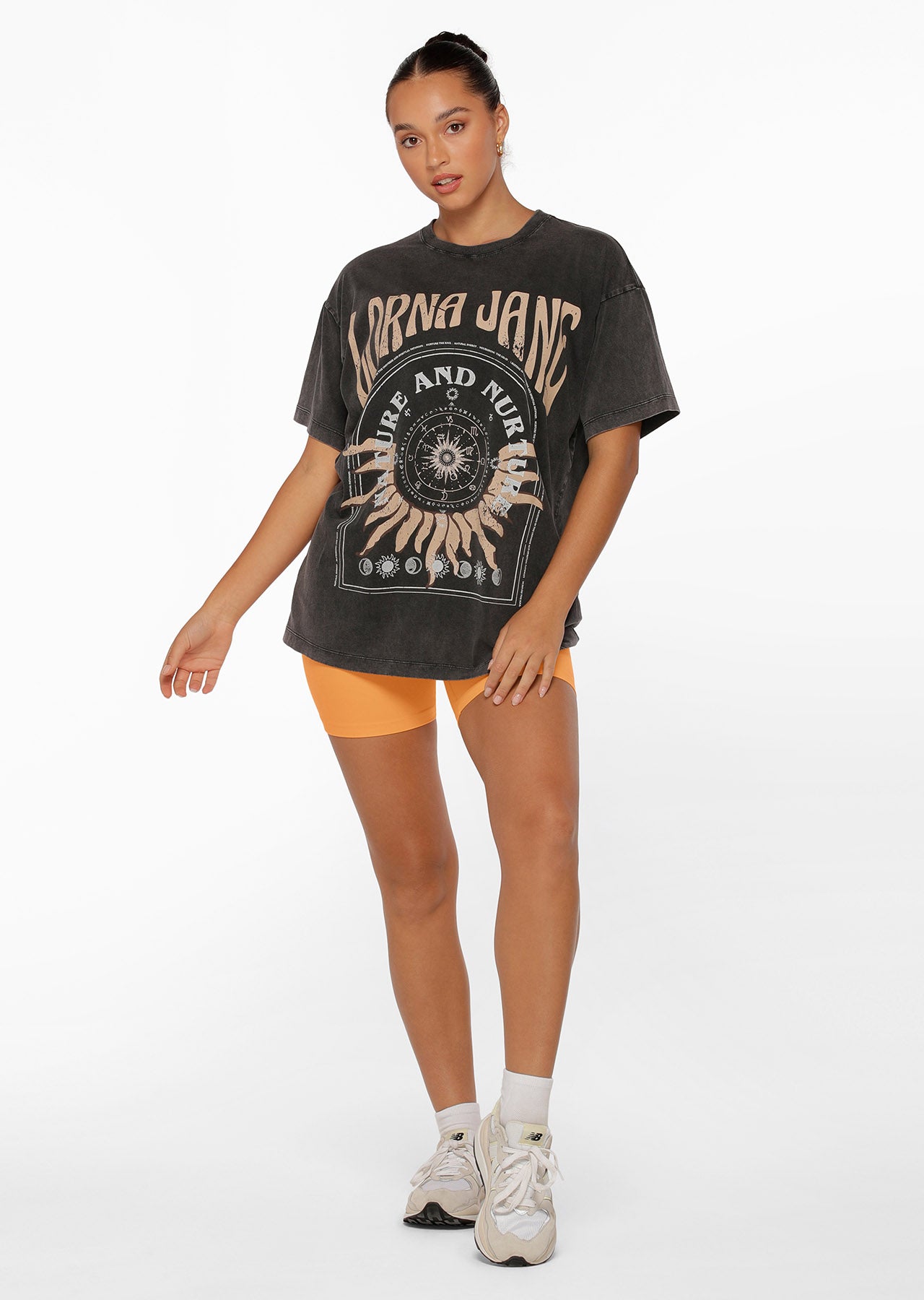 Lorna Jane Nature And Nurture Washed Oversized Tee - Washed Black