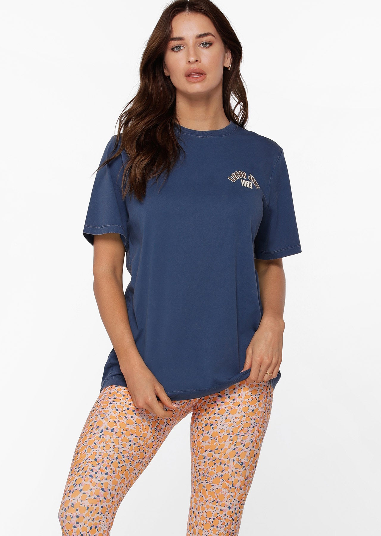 Lorna Jane With The Band Relaxed Tee - Washed Indigo