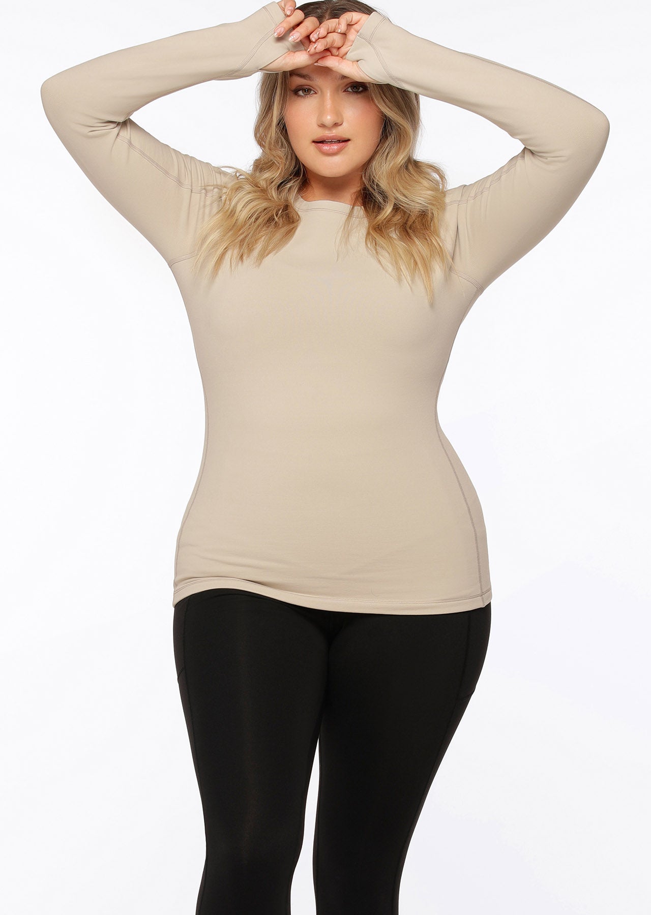 Lorna Jane Tech Thermal Long Sleeve Top - Off White