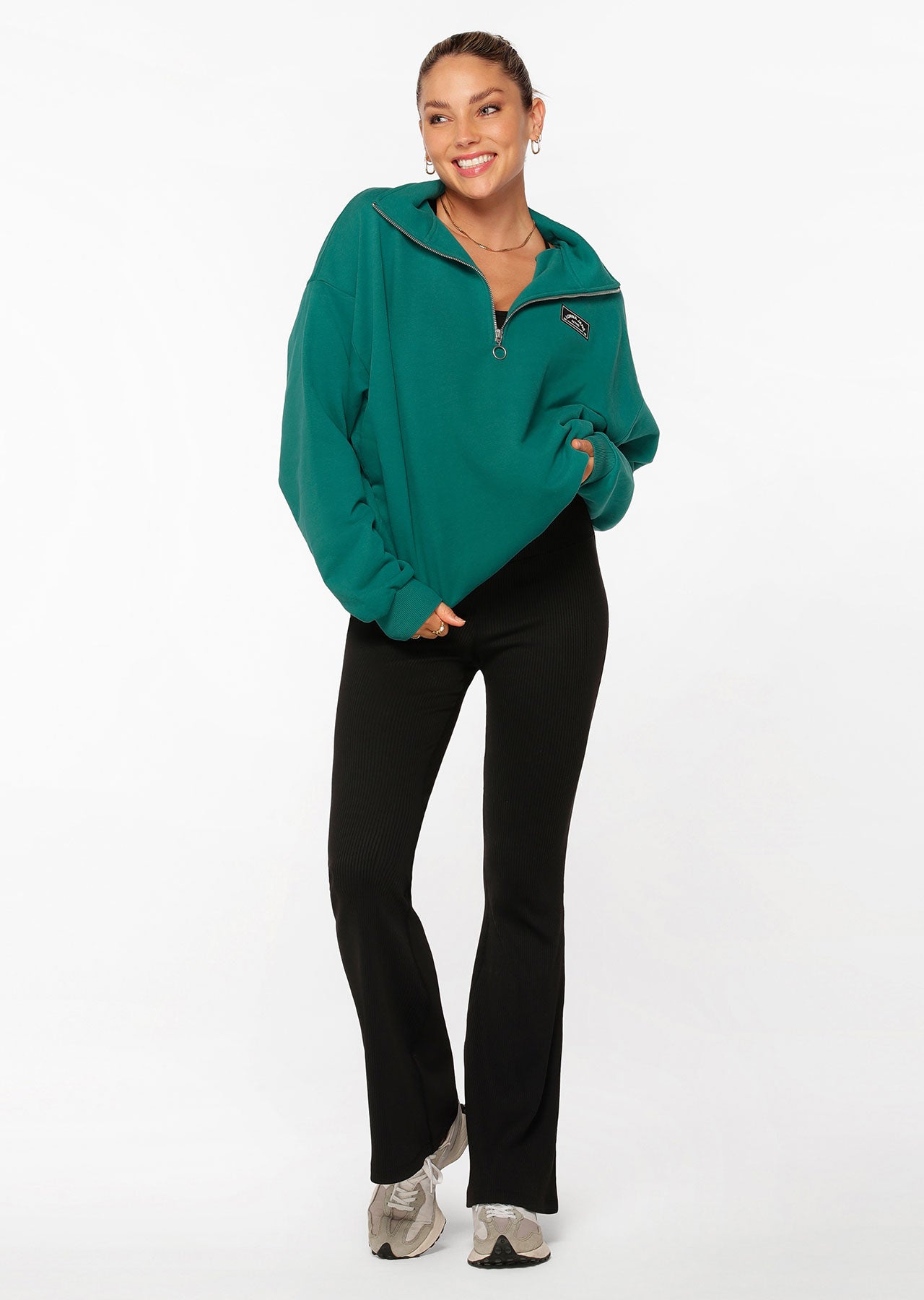 Lorna Jane LJ Sport Quarter Zip Sweat - Dark Teal