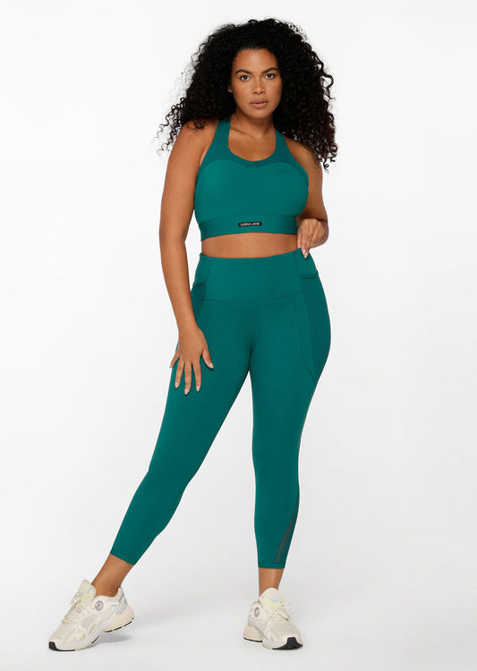Lorna Jane Train Hard Pocket Ankle Biter Leggings - Dark Teal