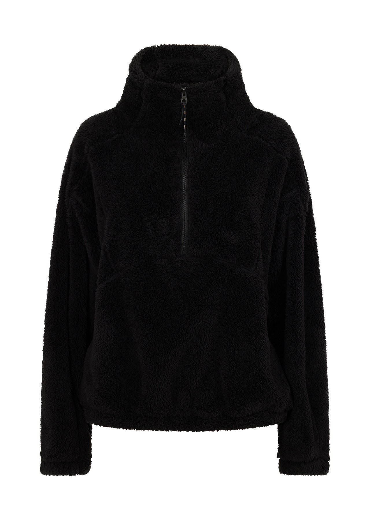 Lorna Jane Zip Front Teddy Pullover - Black