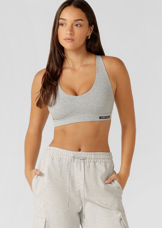 Lorna Jane Off Duty Sports Bra - Grey Marl