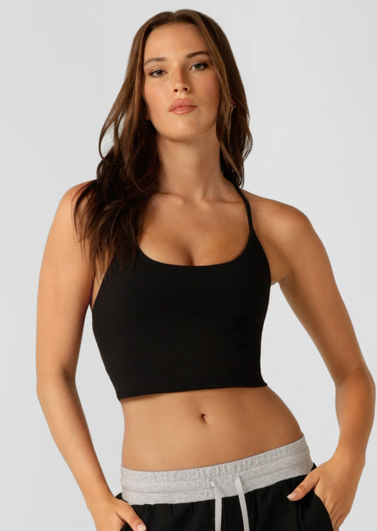 Lorna Jane Campus Classic Cropped Bra Tank Combo - Black