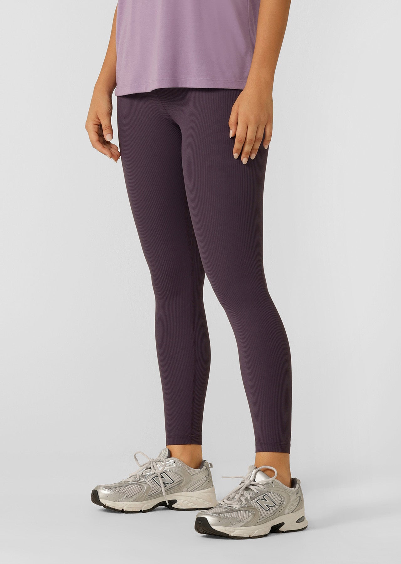 Lorna Jane Perfect Practice Rib Full Length Leggings - Midnight Plum