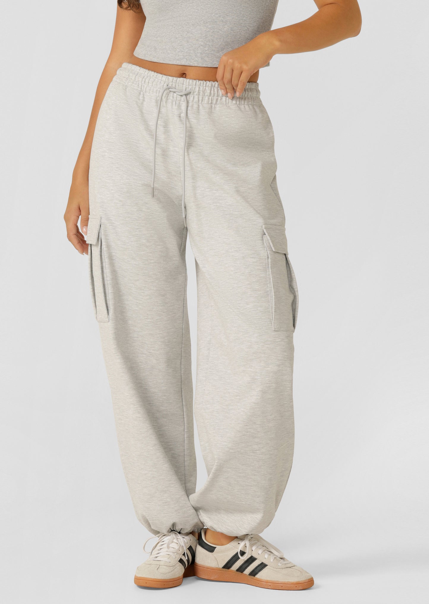 Lorna Jane Off Duty Cargo Pants - Grey Marl