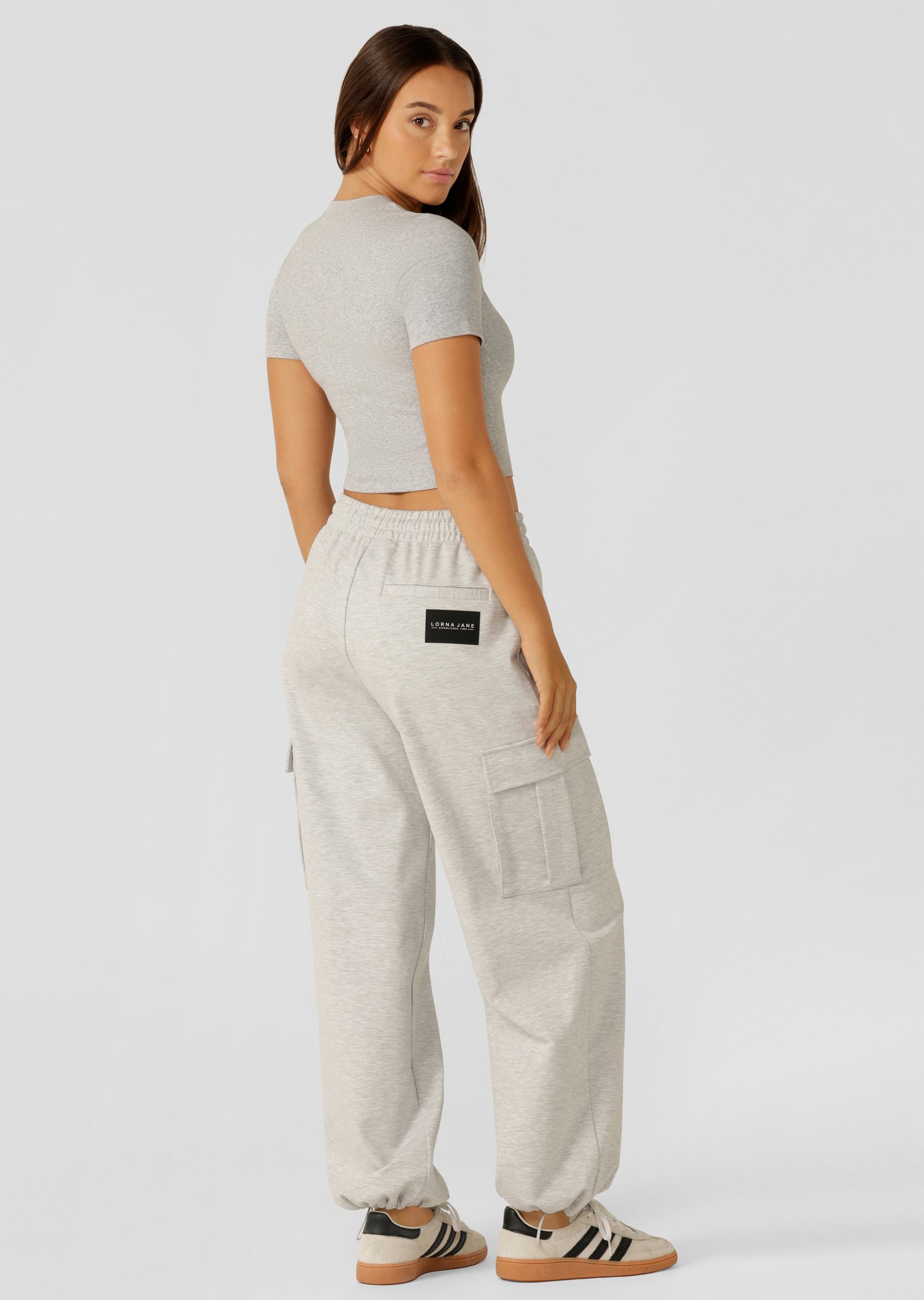 Lorna Jane Off Duty Cargo Pants - Grey Marl