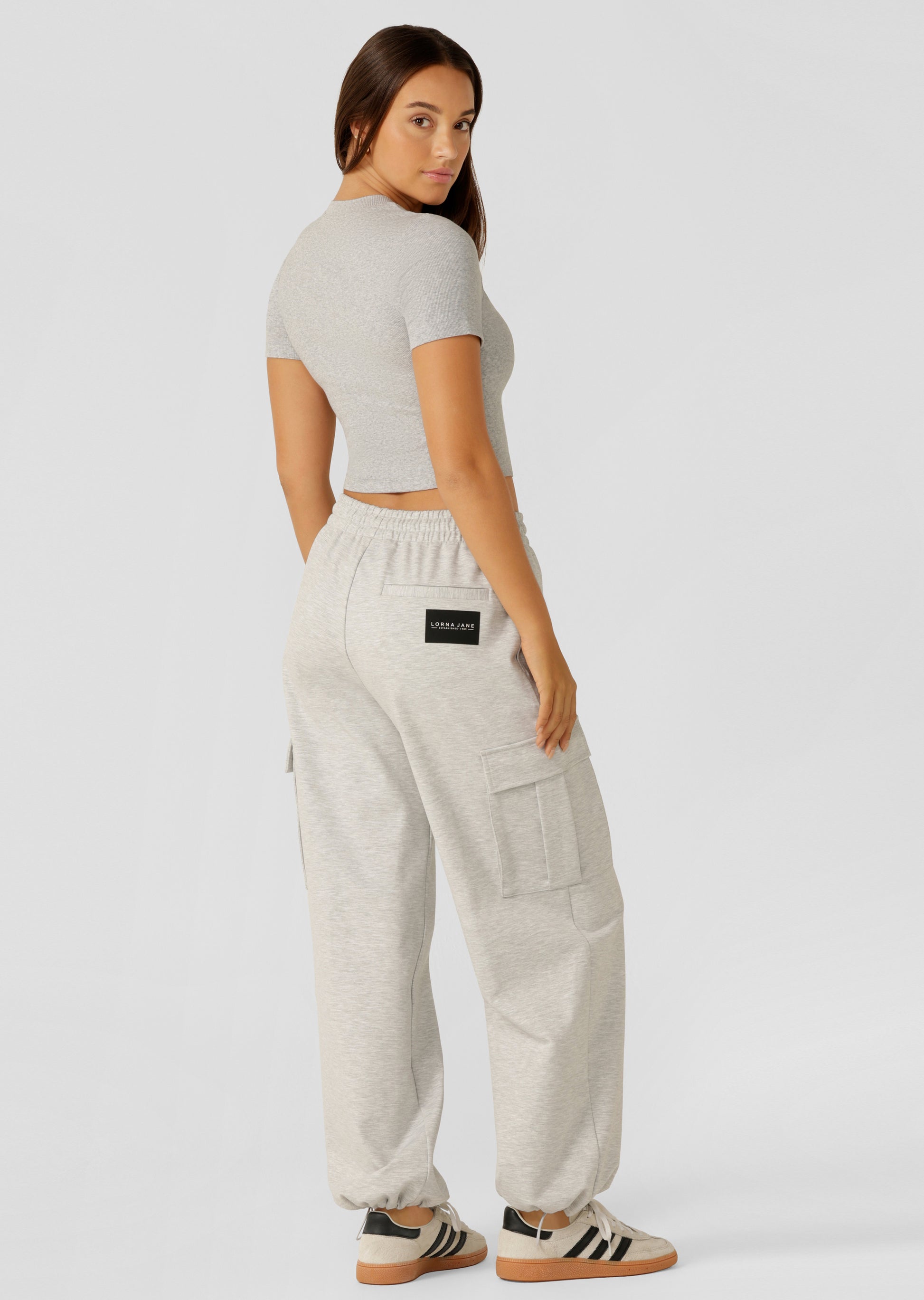 Lorna Jane Off Duty Cargo Pants - Grey Marl