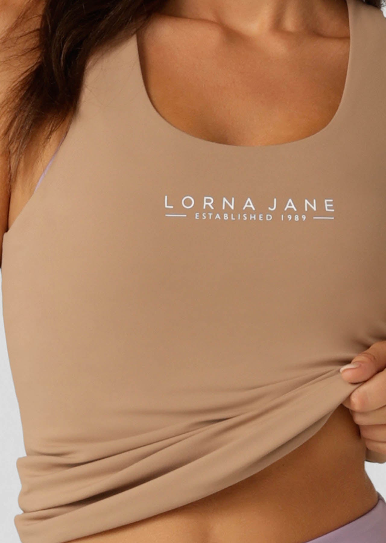 Lorna Jane Elevate Active Longline Recycled Tank - Walnut