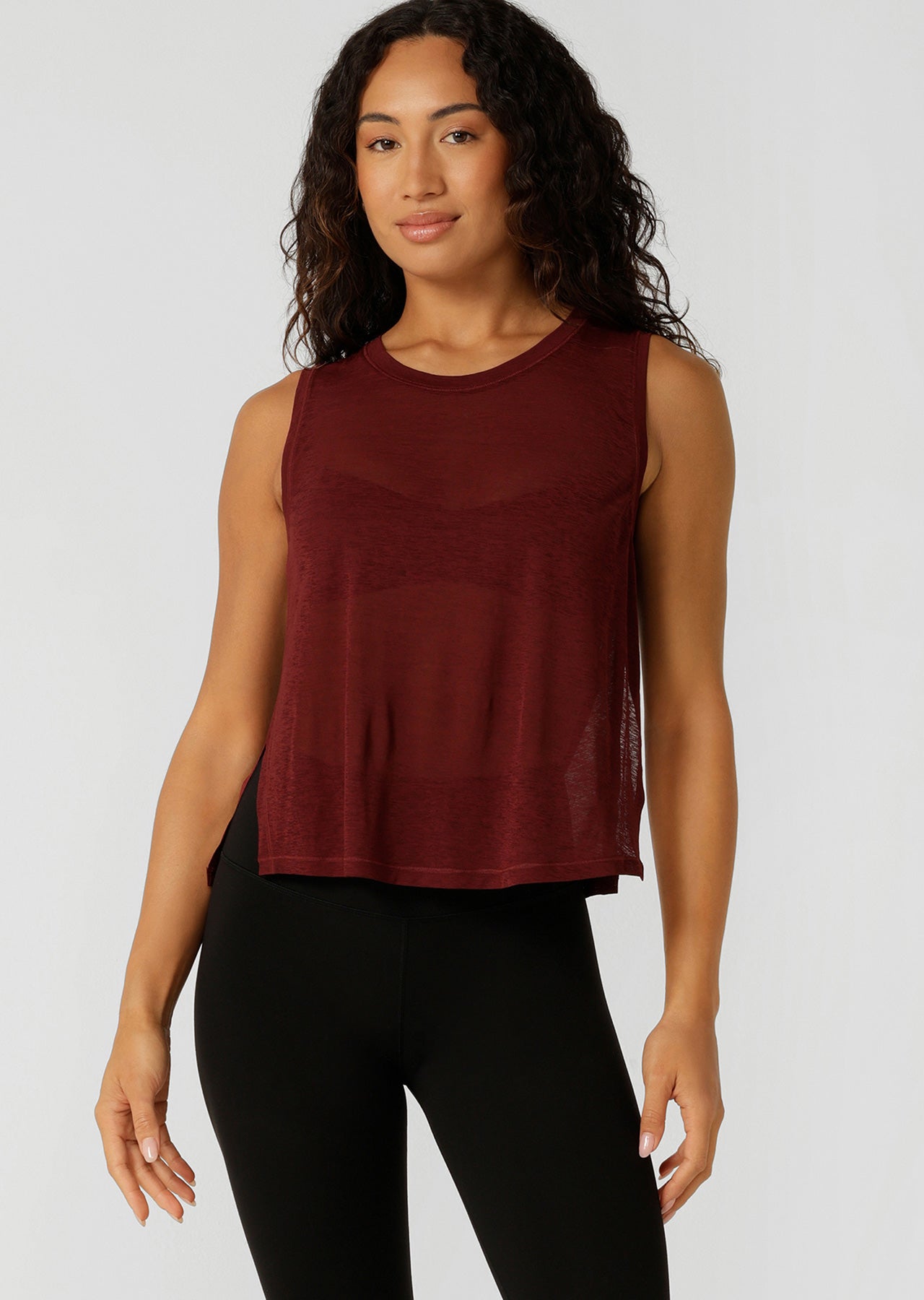 Lorna Jane Finish Line Active Tank - Dark Ruby