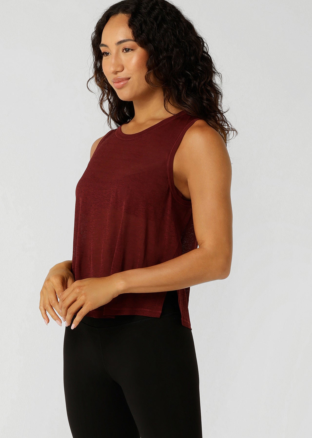 Lorna Jane Finish Line Active Tank - Dark Ruby