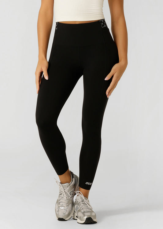 Lorna Jane Contour Side Pocket Ankle Biter Leggings - Recycled Black