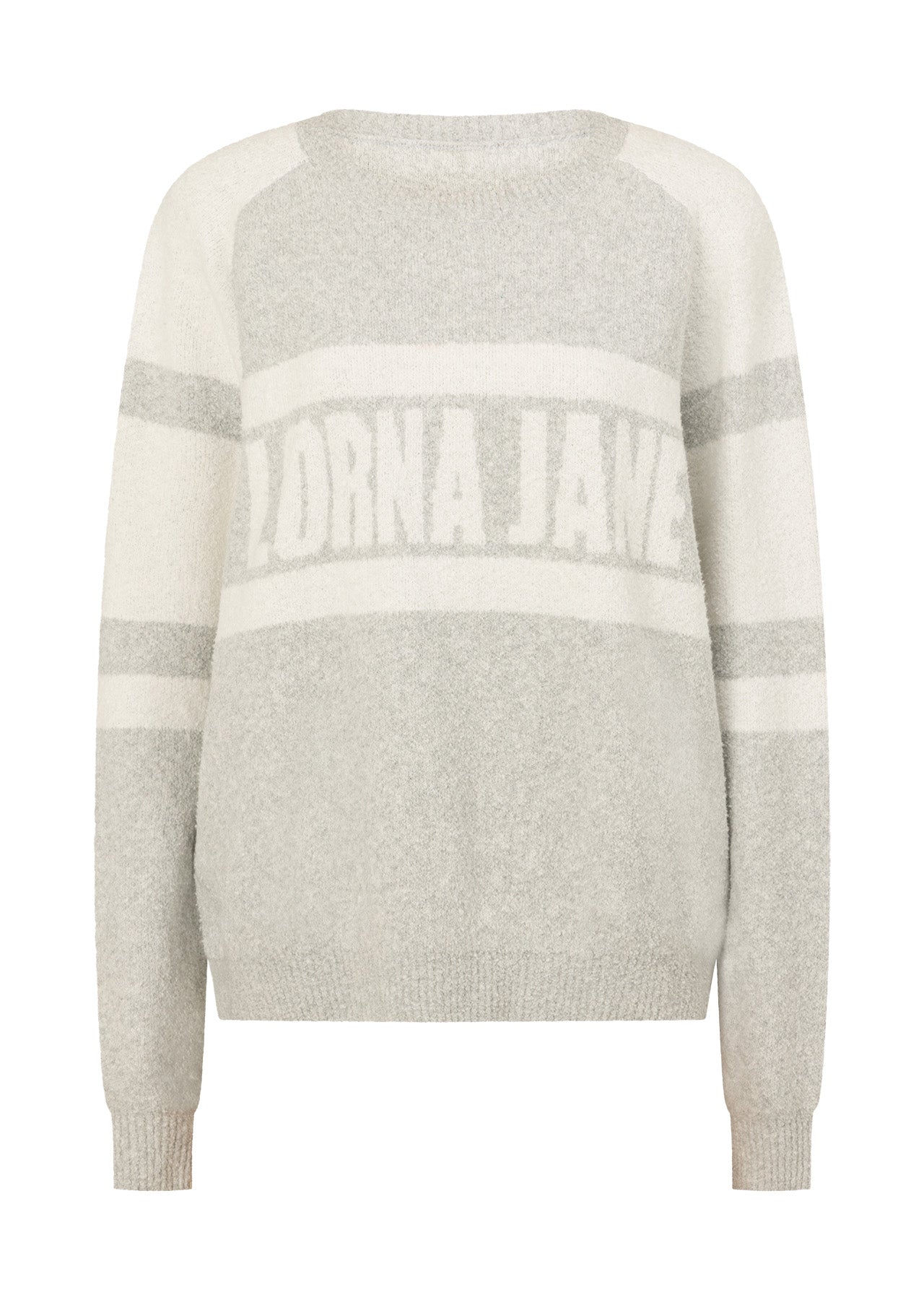 Lorna Jane Cloud Soft Logo Knit Jumper - Grey Marl