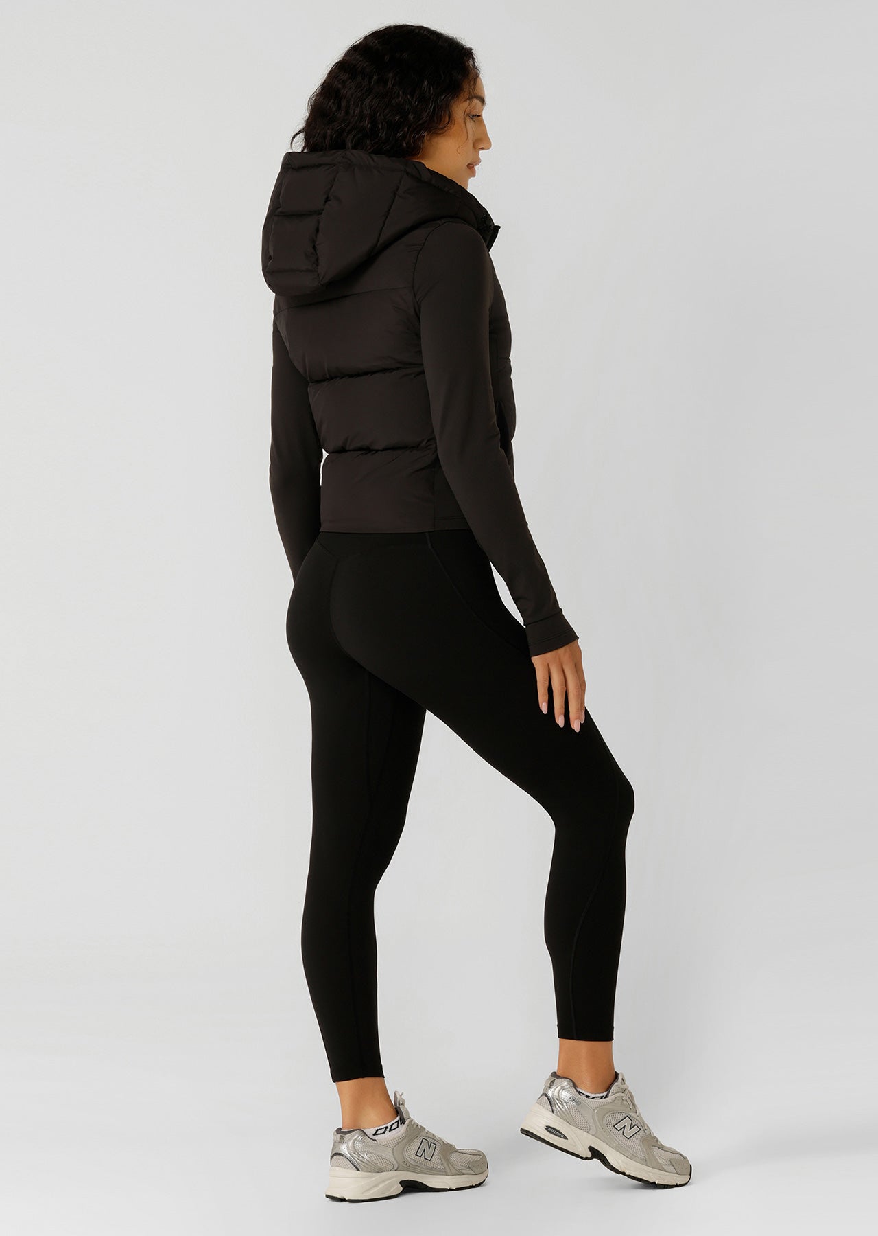 Lorna Jane Warm Up Thermal Combo Puffer Jacket - Black