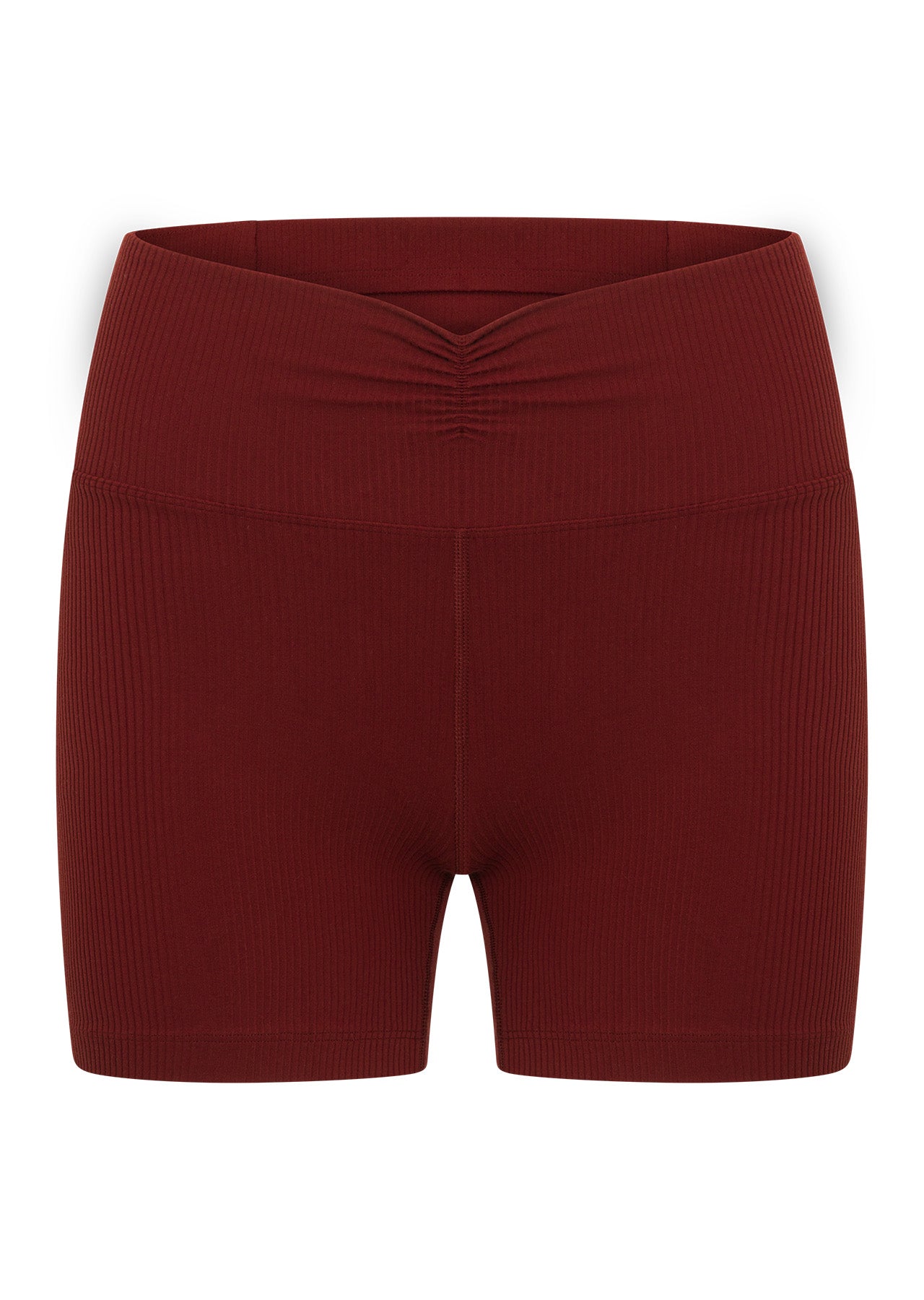 Lorna Jane Dolce Vita Rib 12cm Bike Shorts - Dark Ruby