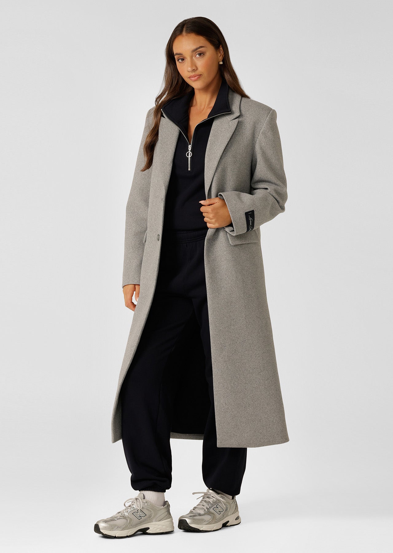Lorna Jane LJ Iconic Longline Coat - Grey Marl