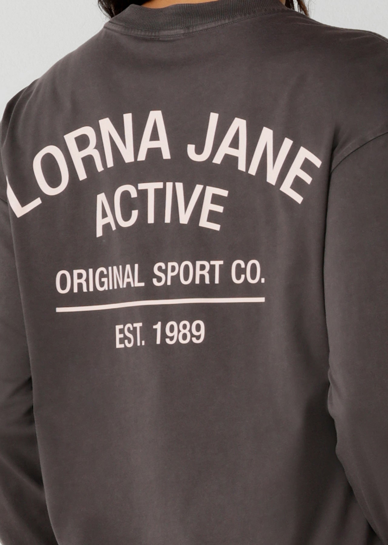 Lorna Jane Washed Original Sport Long Sleeve T-Shirt - Washed Titanium
