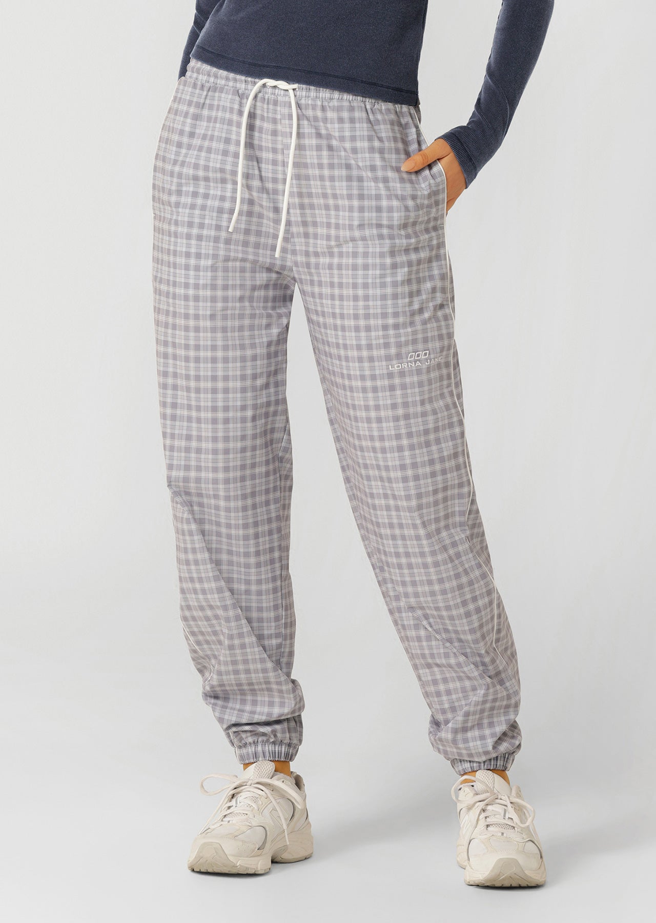 Lorna Jane Country Club Outdoor Rec Trackpants - Grey Check
