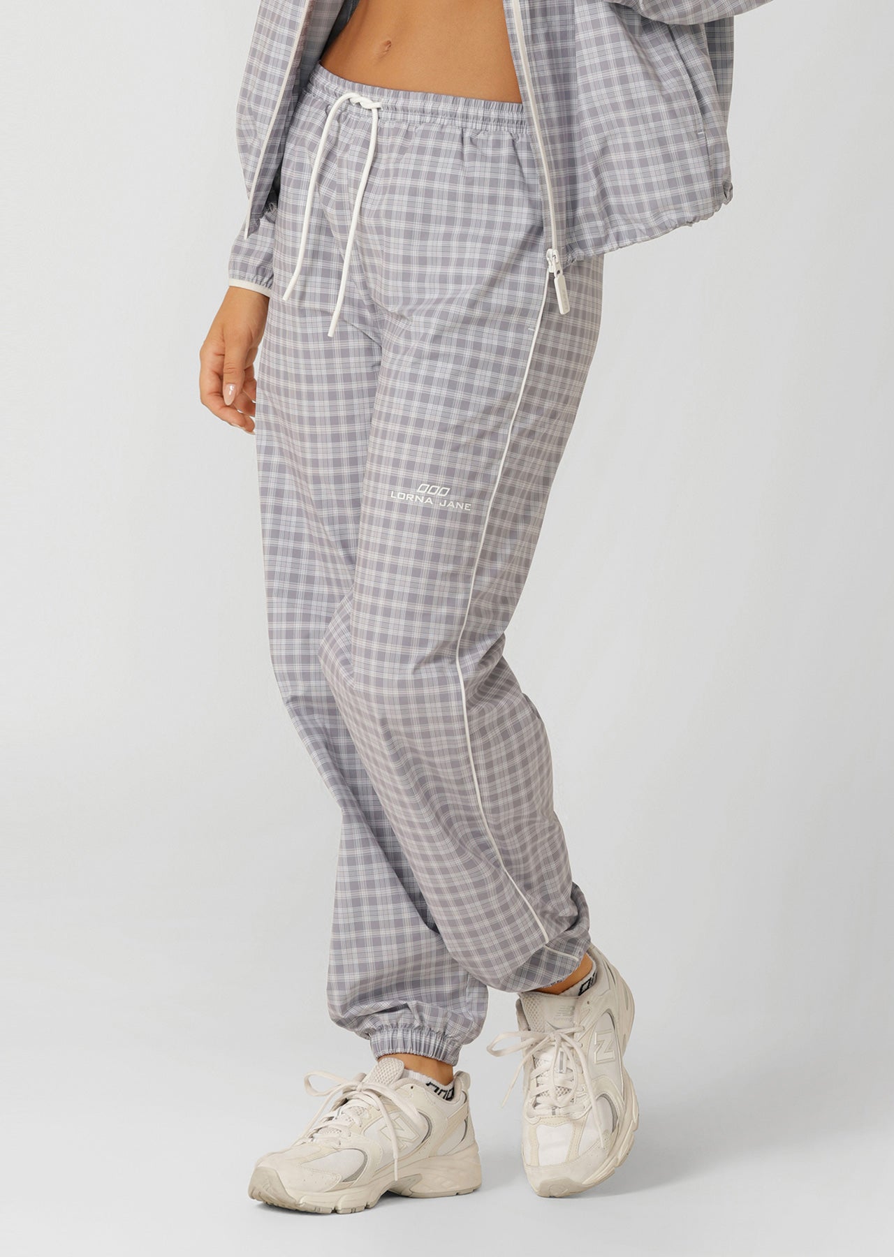 Lorna Jane Country Club Outdoor Rec Trackpants - Grey Check