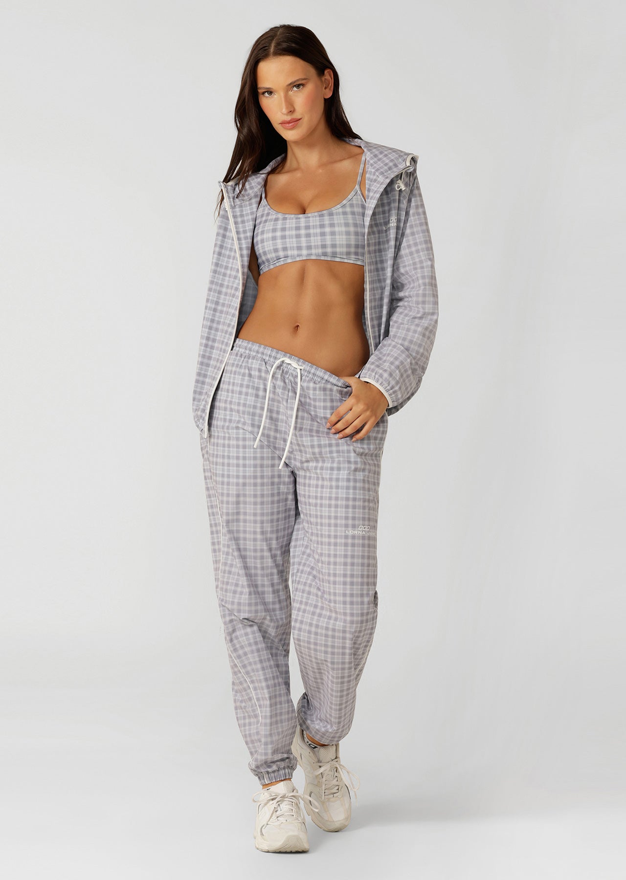 Lorna Jane Country Club Outdoor Rec Trackpants - Grey Check