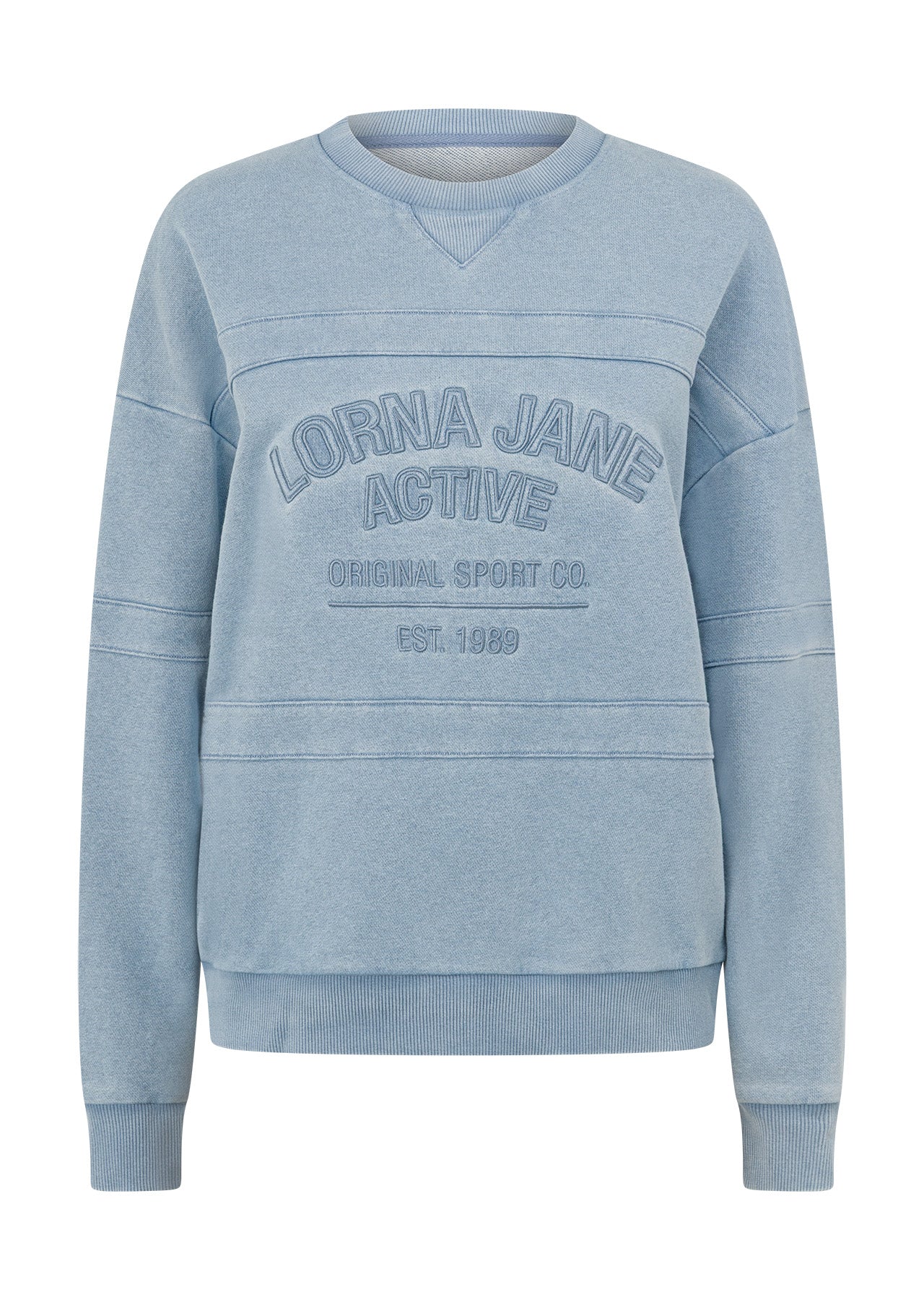 Lorna Jane Movement Sport Washed Panelled Sweat - Washed Blue