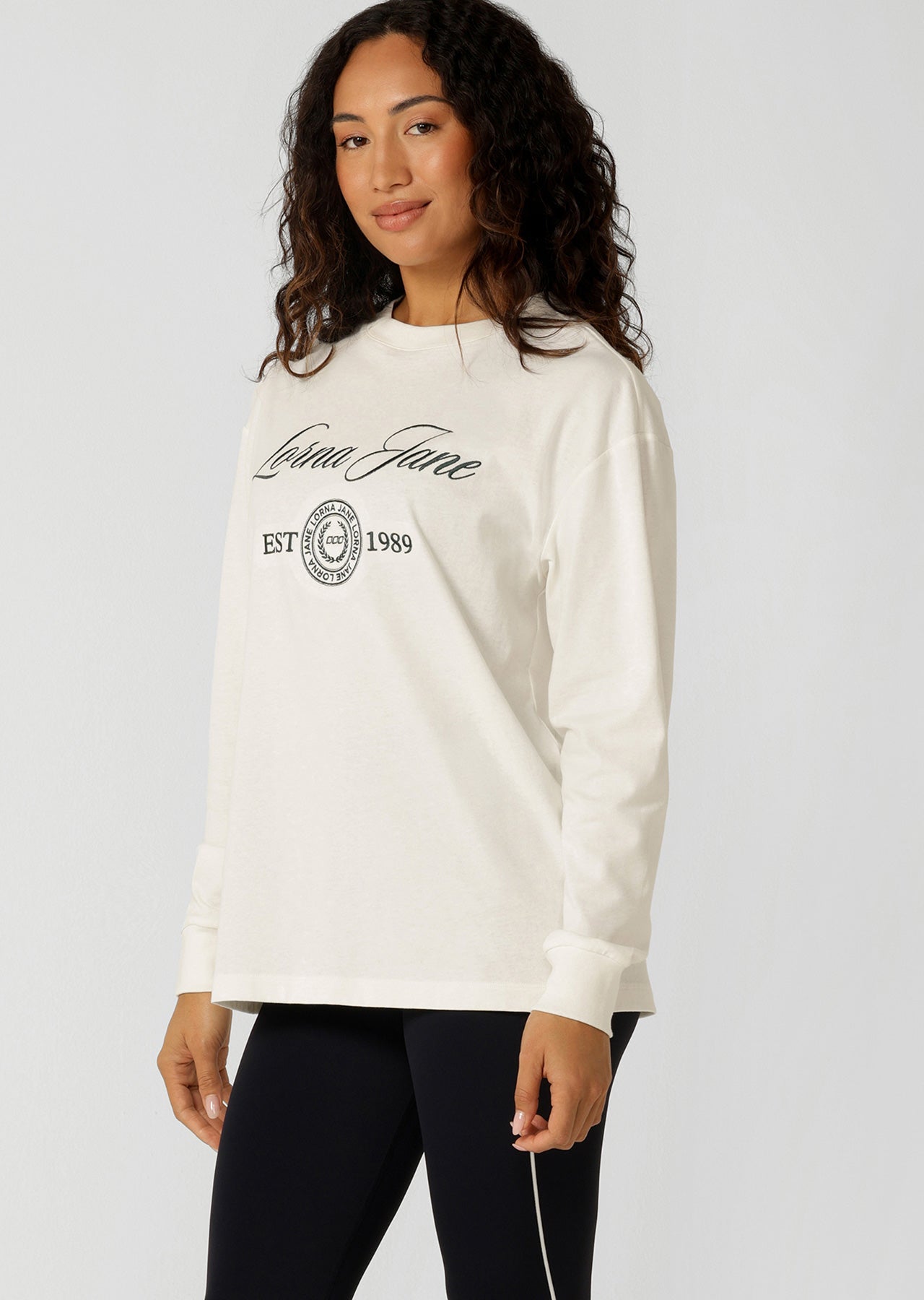 Lorna Jane Country Club Long Sleeve T-Shirt - Porcelain