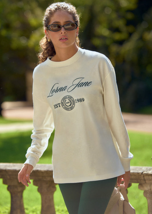 Lorna Jane Country Club Long Sleeve T-Shirt - Porcelain