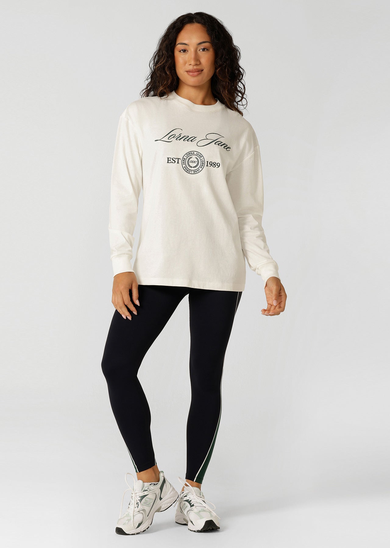 Lorna Jane Country Club Long Sleeve T-Shirt - Porcelain