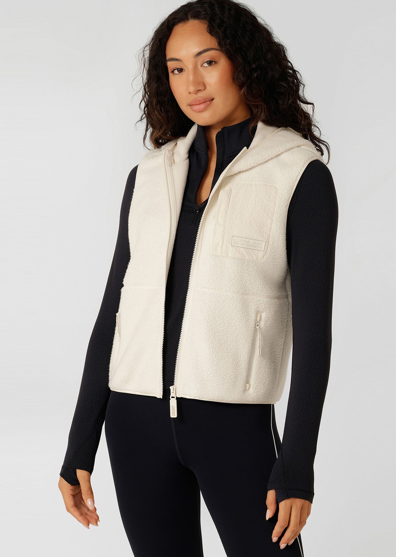 Lorna Jane On The Move Sports Fleece Vest - Cream