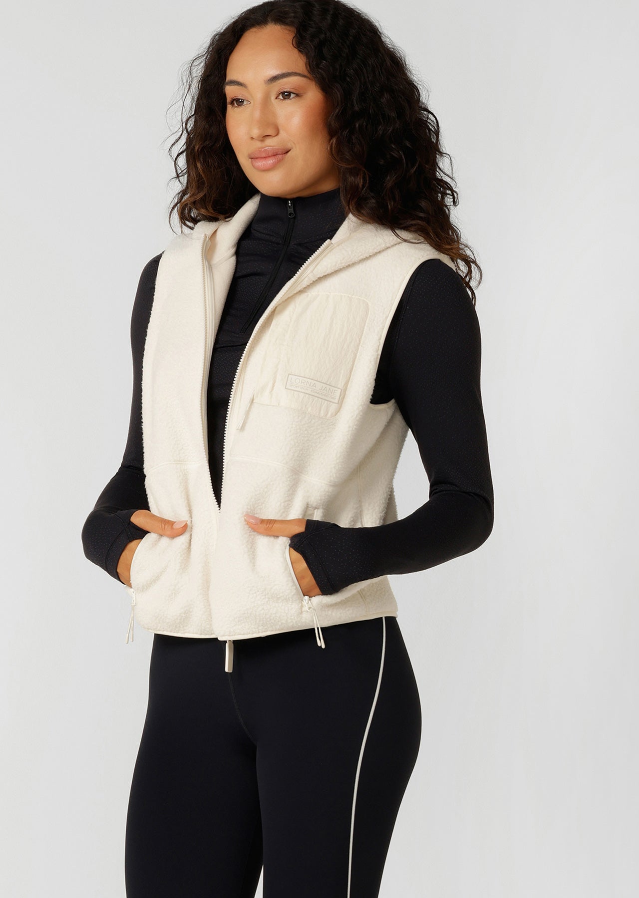 Lorna Jane On The Move Sports Fleece Vest - Cream