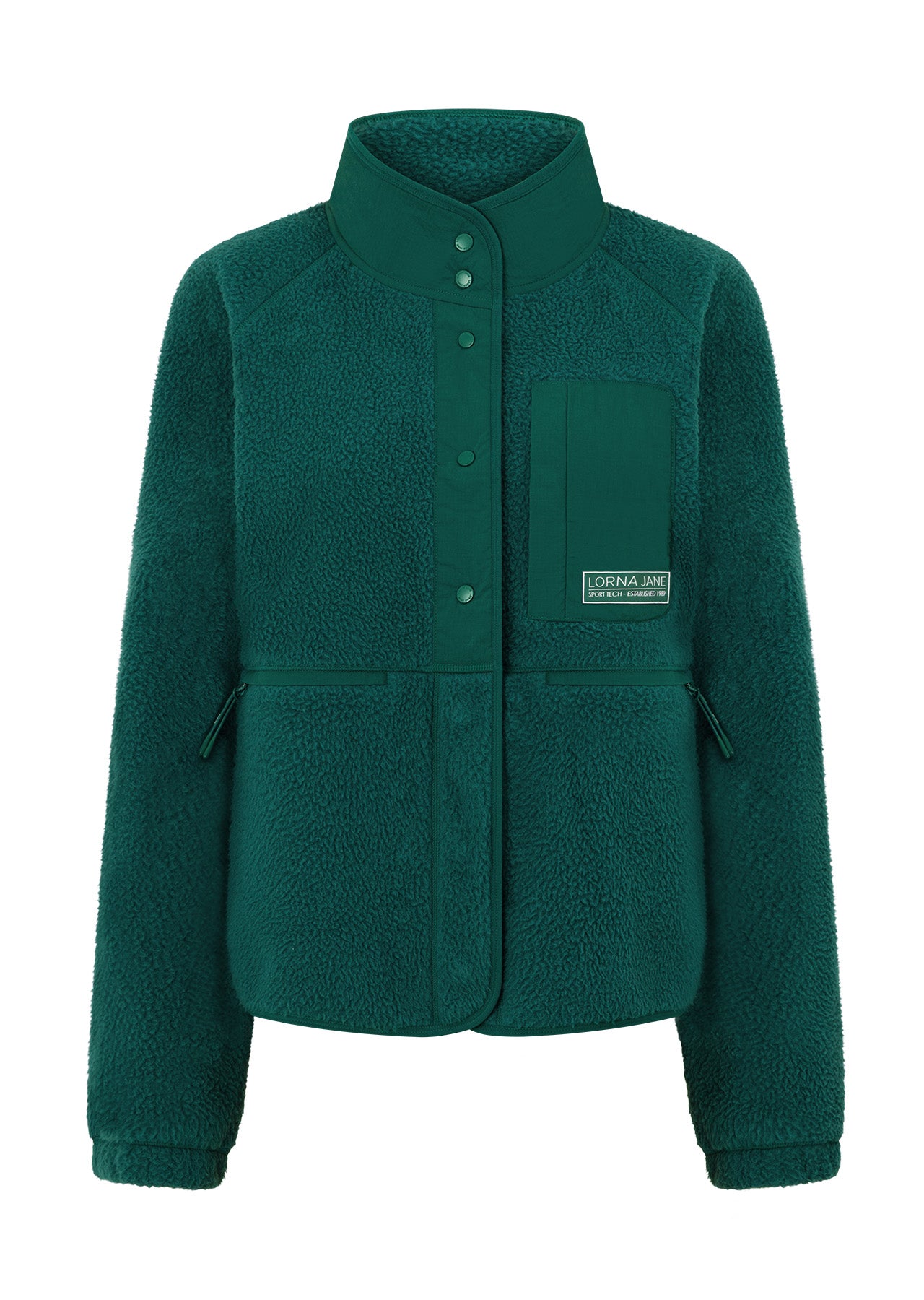 Lorna Jane On The Move Sports Fleece Jacket - Moss Green