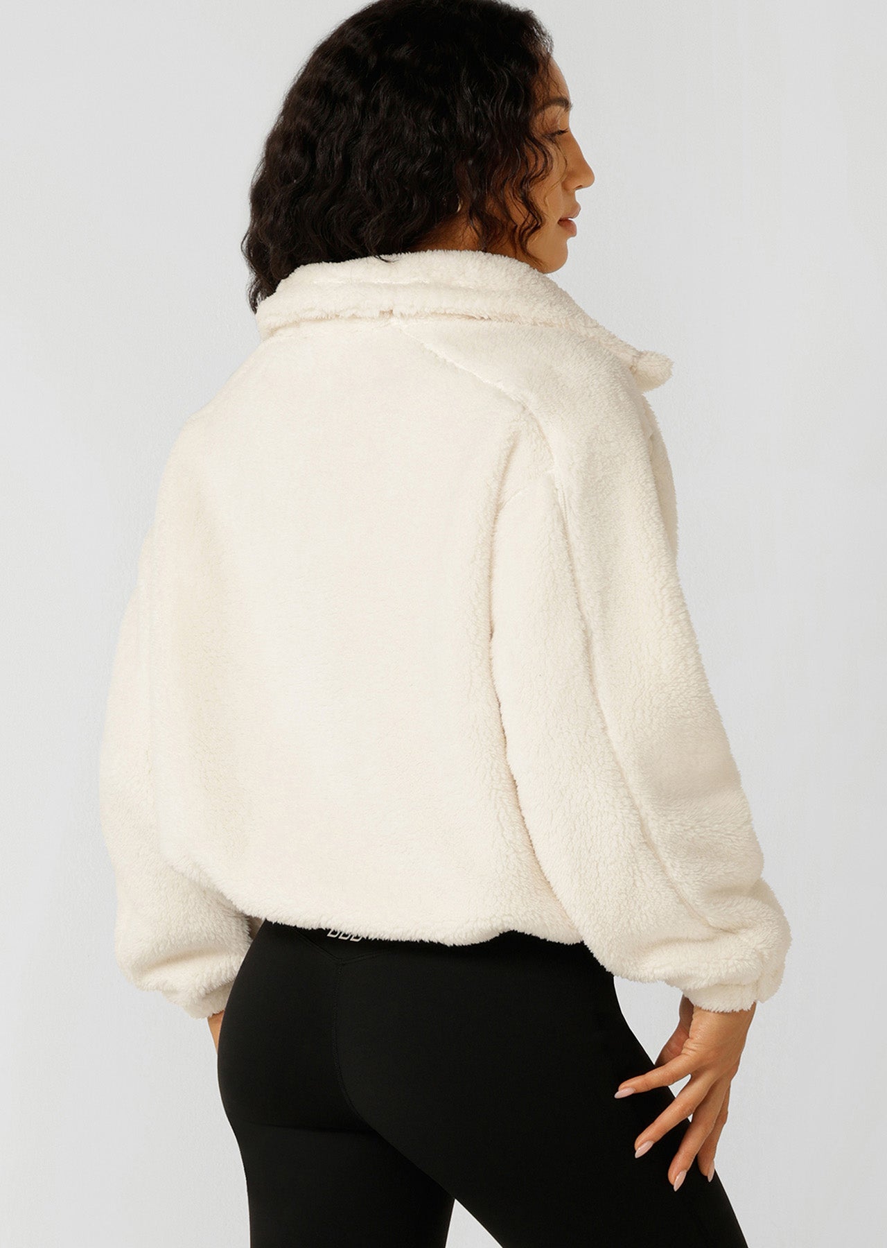 Lorna Jane Everyday Teddy Quarter Zip Sweat - Cream