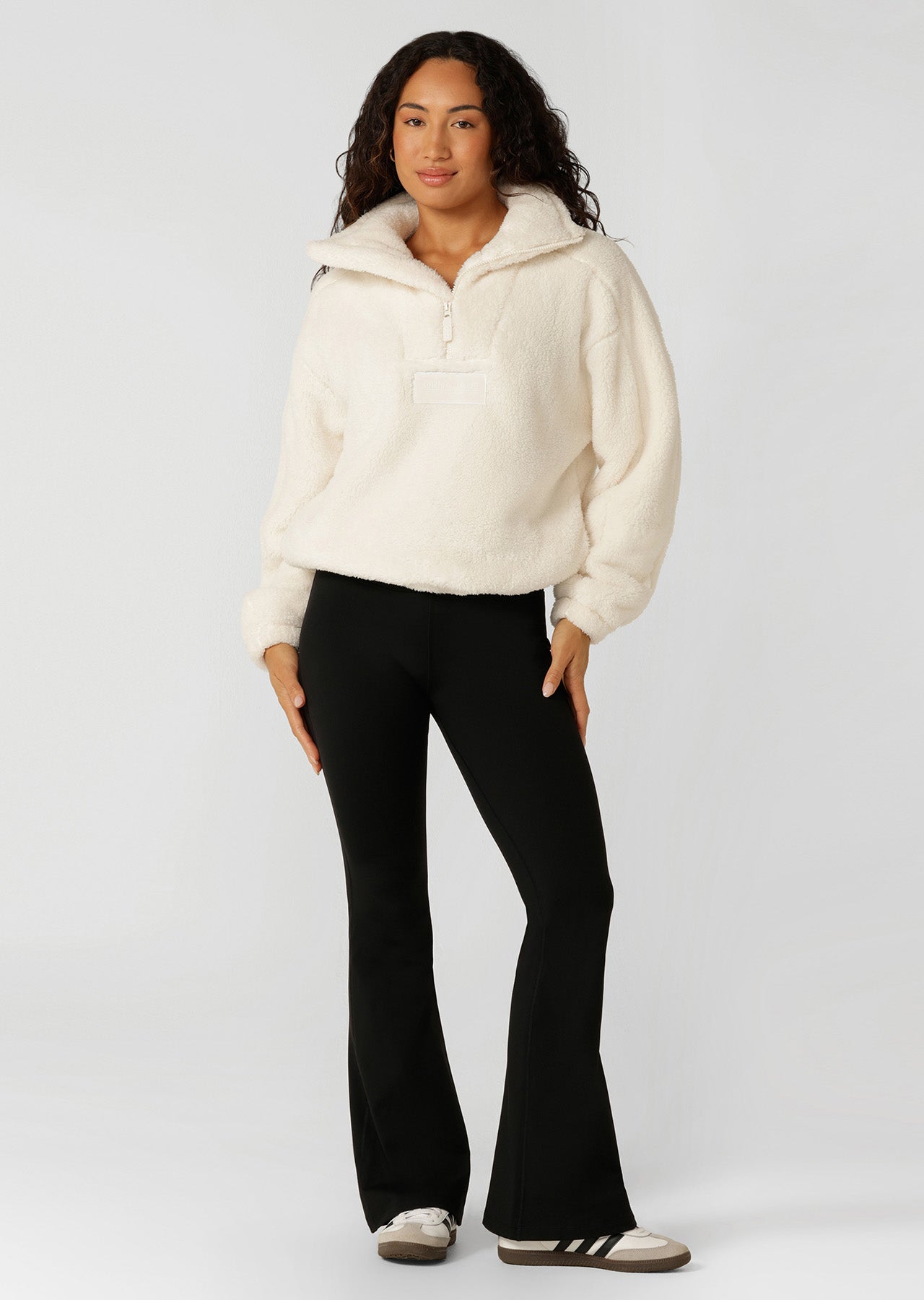 Lorna Jane Everyday Teddy Quarter Zip Sweat - Cream