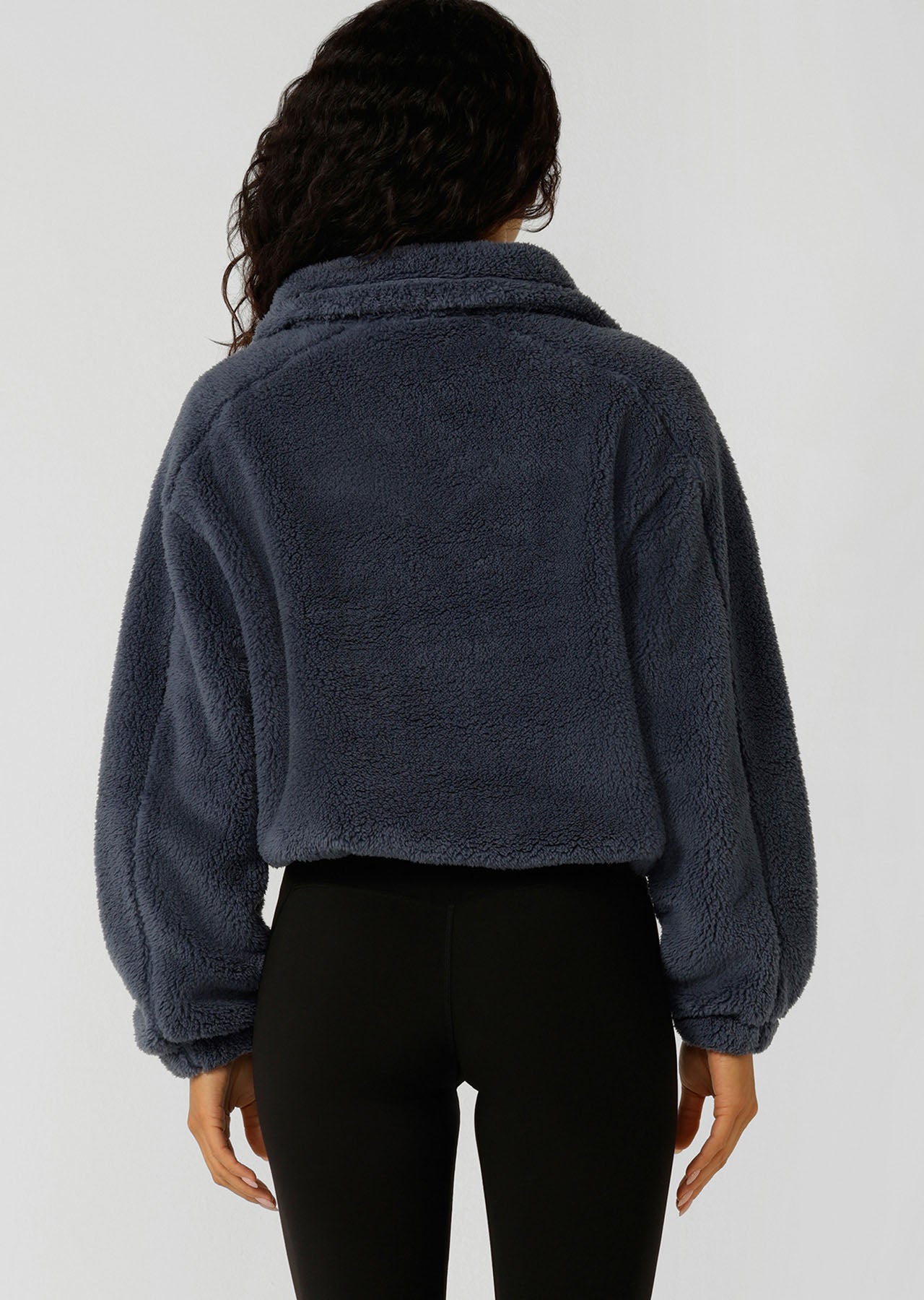 Lorna Jane Everyday Teddy Quarter Zip Sweat - Dark Powder Grey