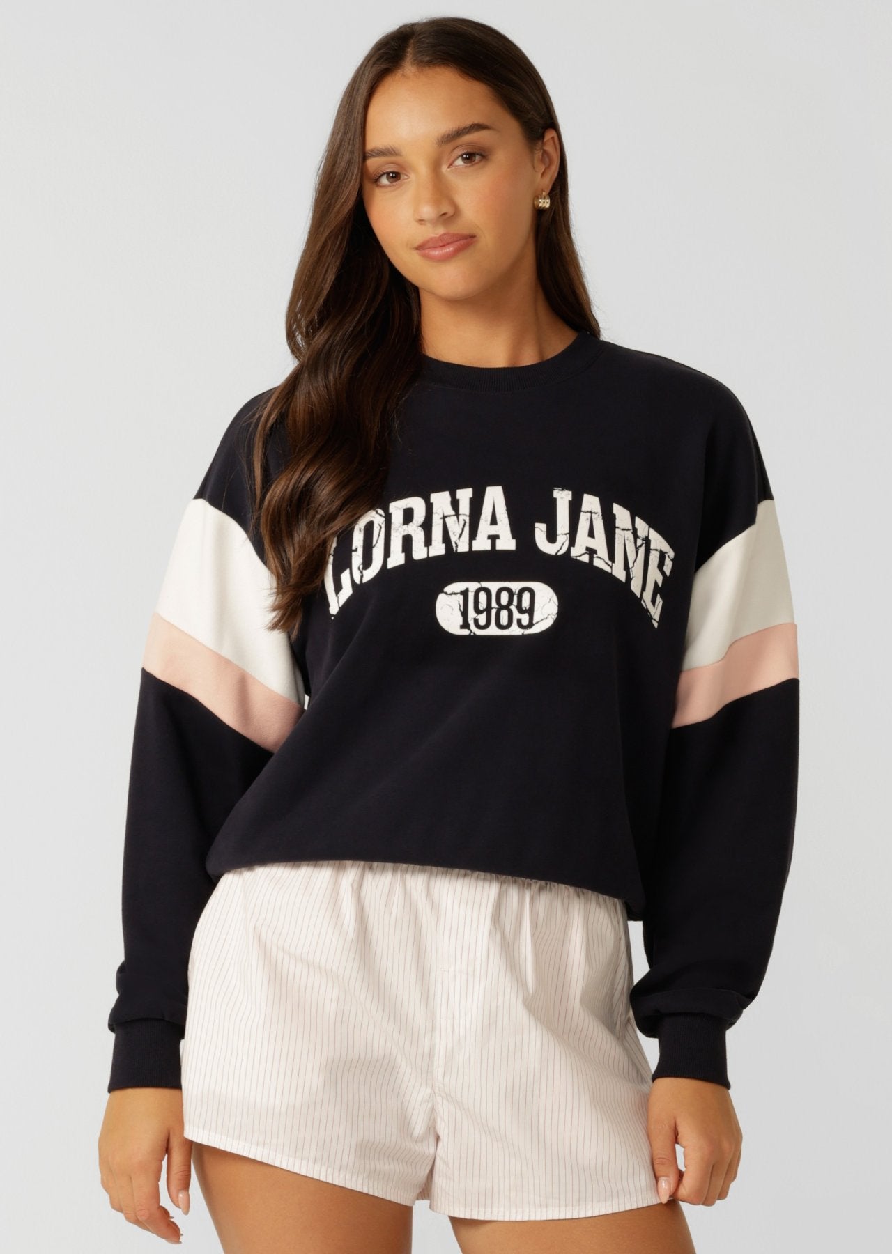 Lorna Jane Soft Touch College Lounge Sweat - Midnight Blue