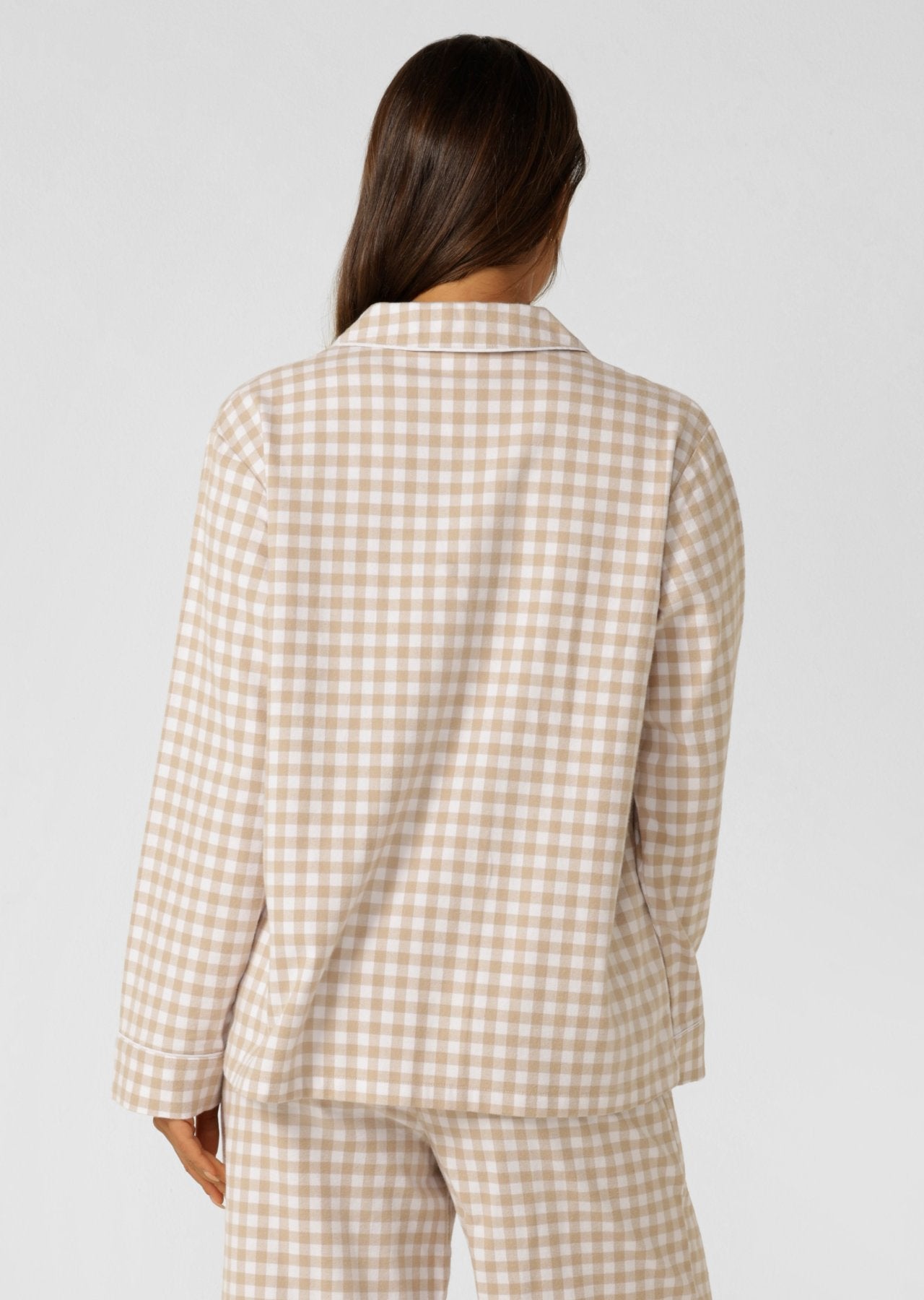 Lorna Jane Flannel Lounge Shirt - Latte Check
