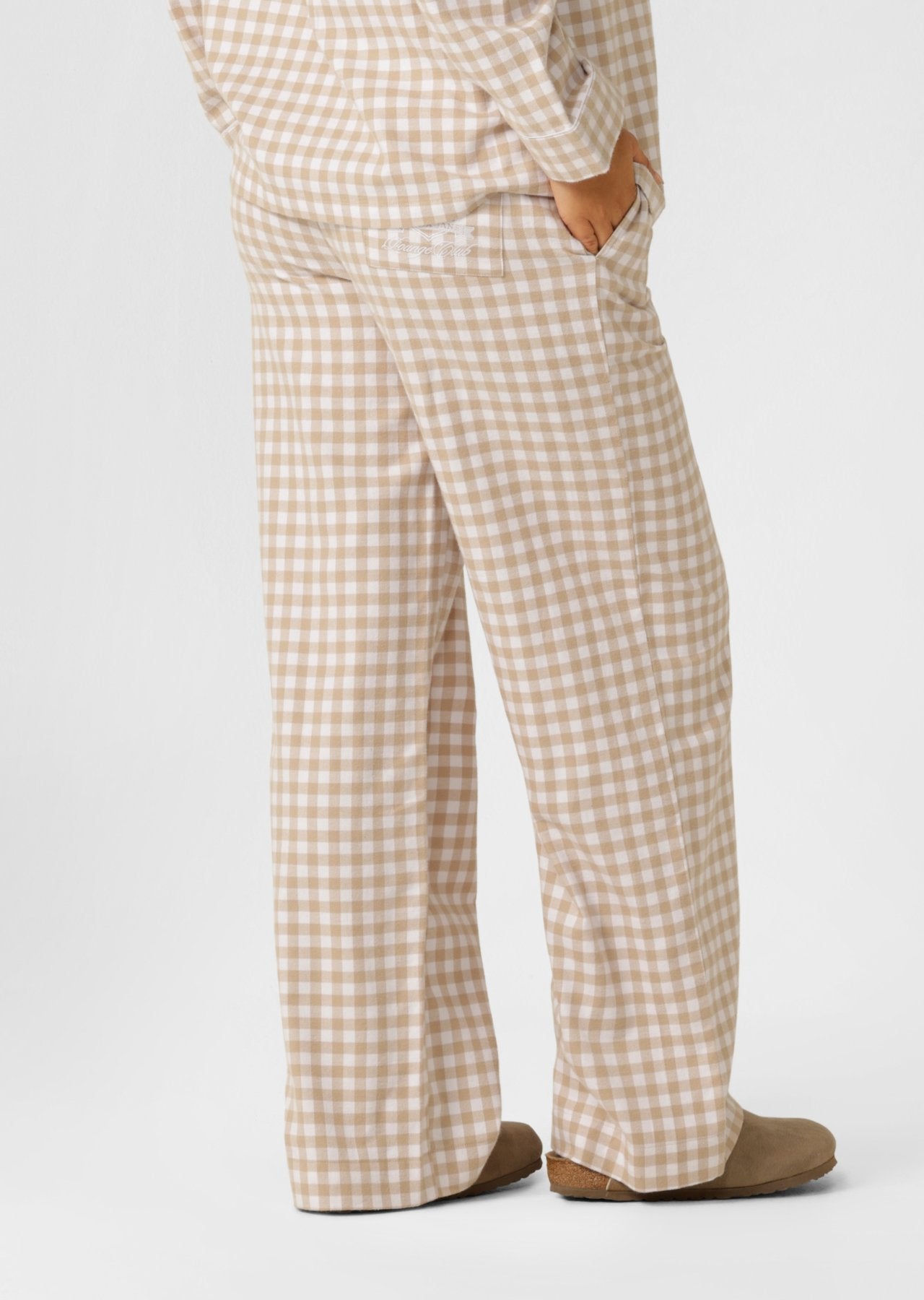Lorna Jane Flannel Lounge Pants - Latte Check