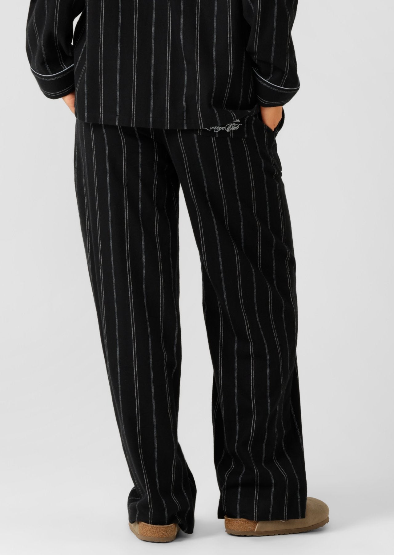 Lorna Jane Flannel Lounge Pants - Navy Pinstripe