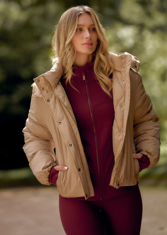 Lorna Jane Winter Warmth Puffer Jacket - Sand Dune