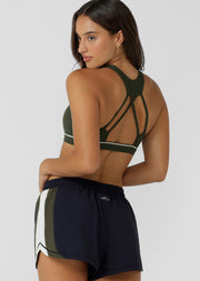 Lorna Jane Iconic Luxe Active Rib Sports Bra - Luxury Green