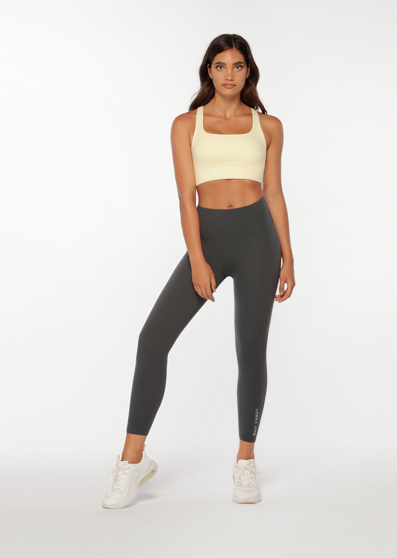 Lorna Jane Sculpt And Support Sports Bra - Lemon Cream