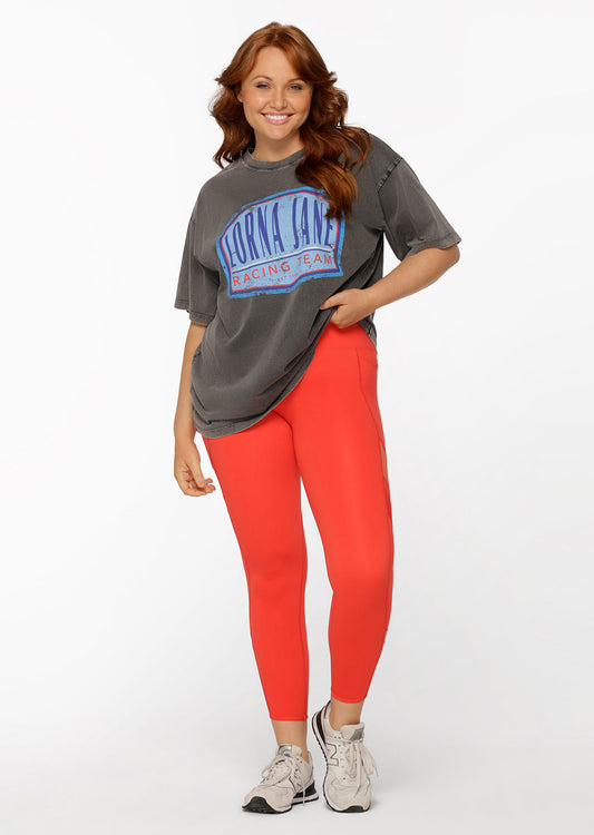 Lorna Jane Race Team Washed Boyfriend Tee - Washed Black
