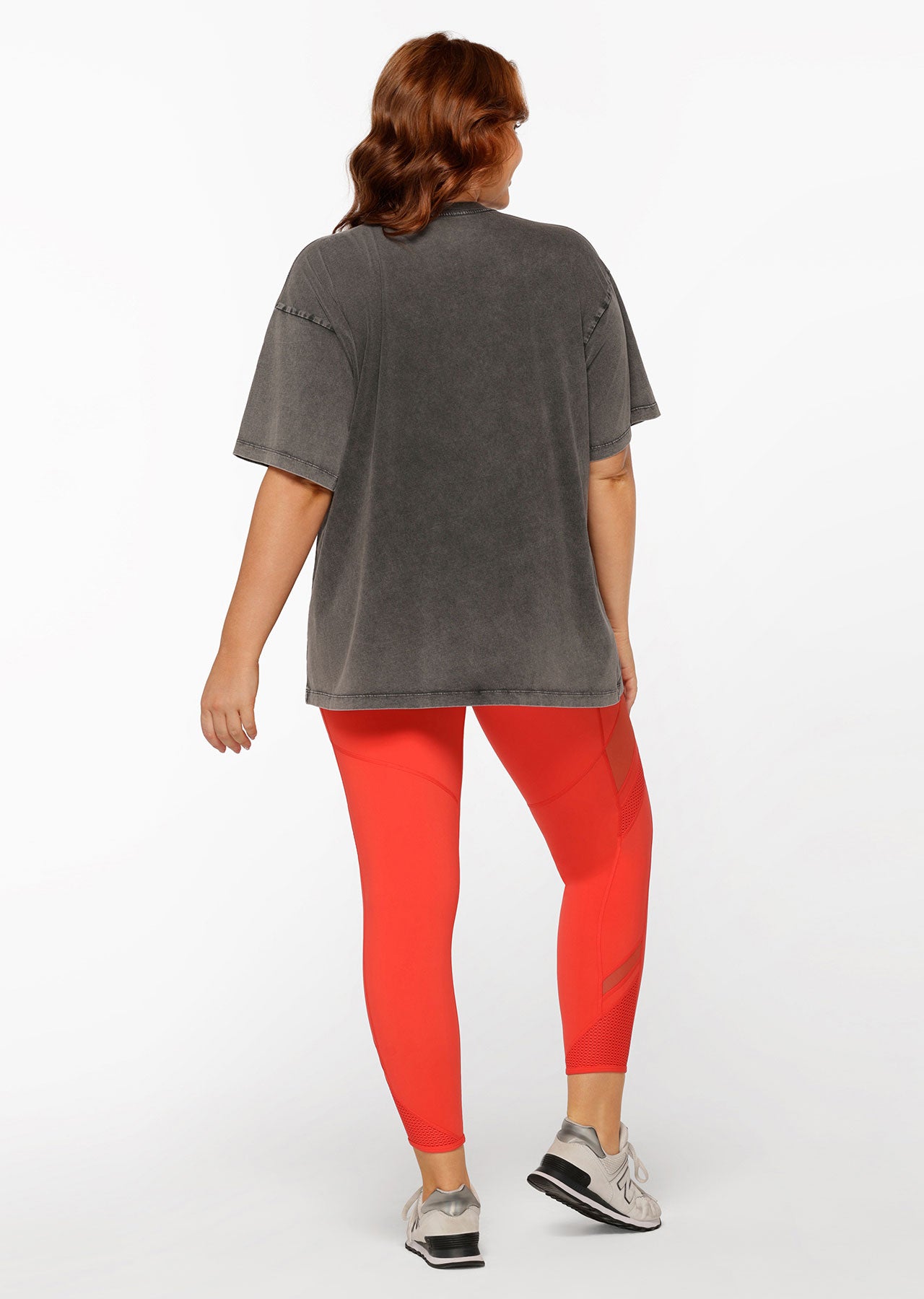 Lorna Jane Race Team Washed Boyfriend Tee - Washed Black