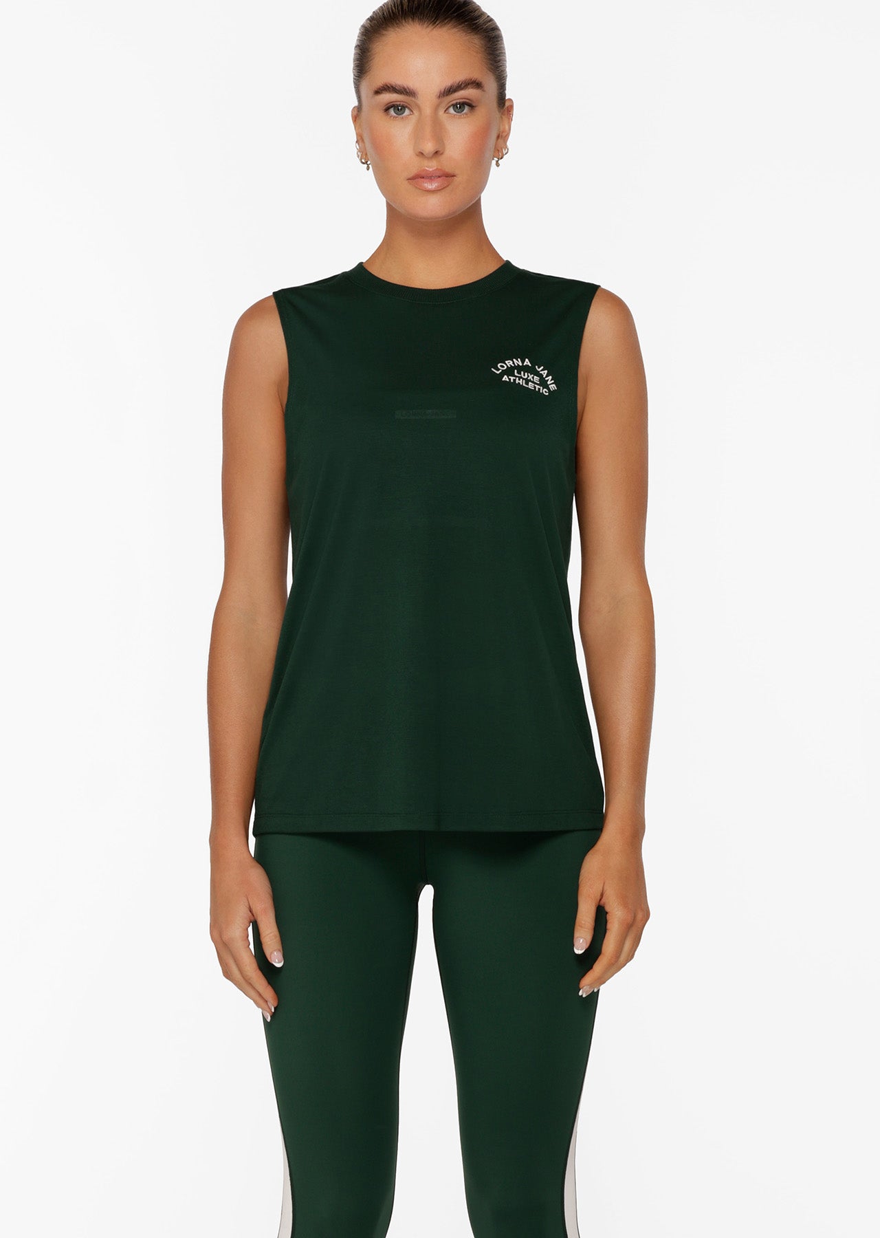 Lorna Jane Lotus Muscle Tank - Dark Green