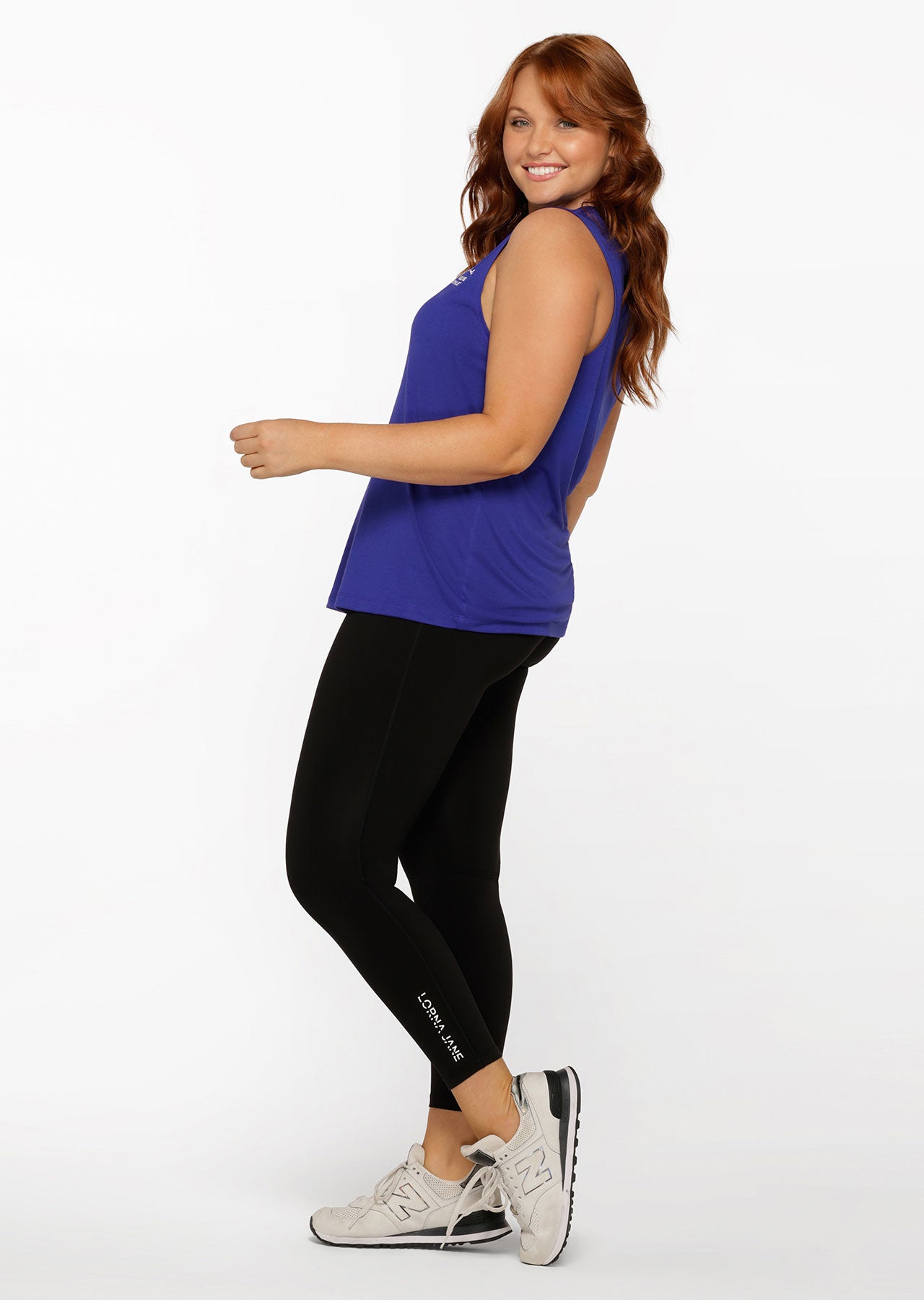 Lorna Jane Lotus Muscle Tank - Magnetic Blue