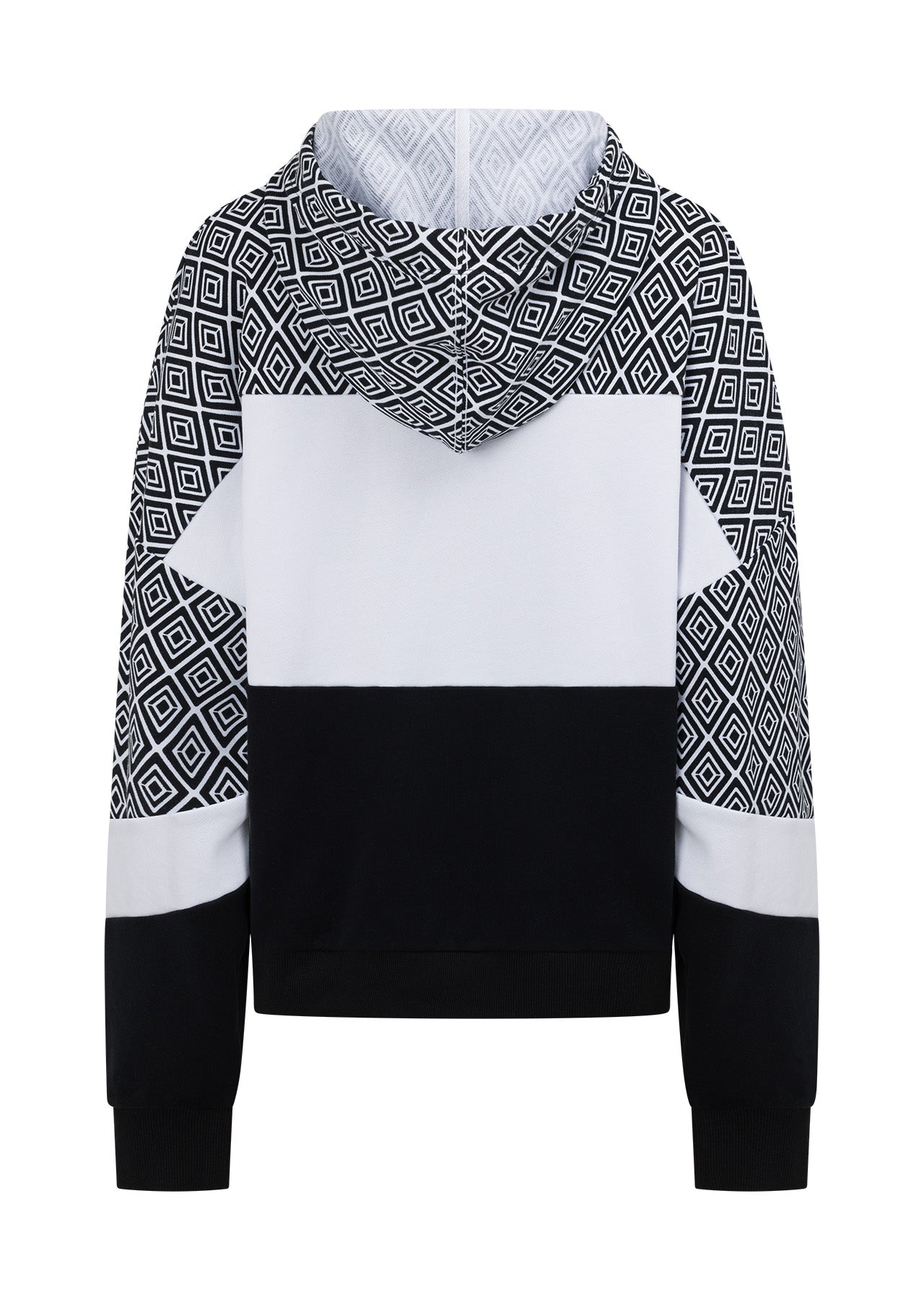 Lorna Jane Retro Recoup Oversized Hoodie - Monochrome Argyle Print