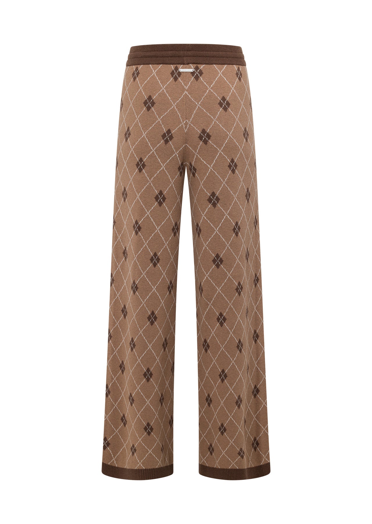 Lorna Jane Caddie Wide Leg Knit Pants - Argyle Intasia Print